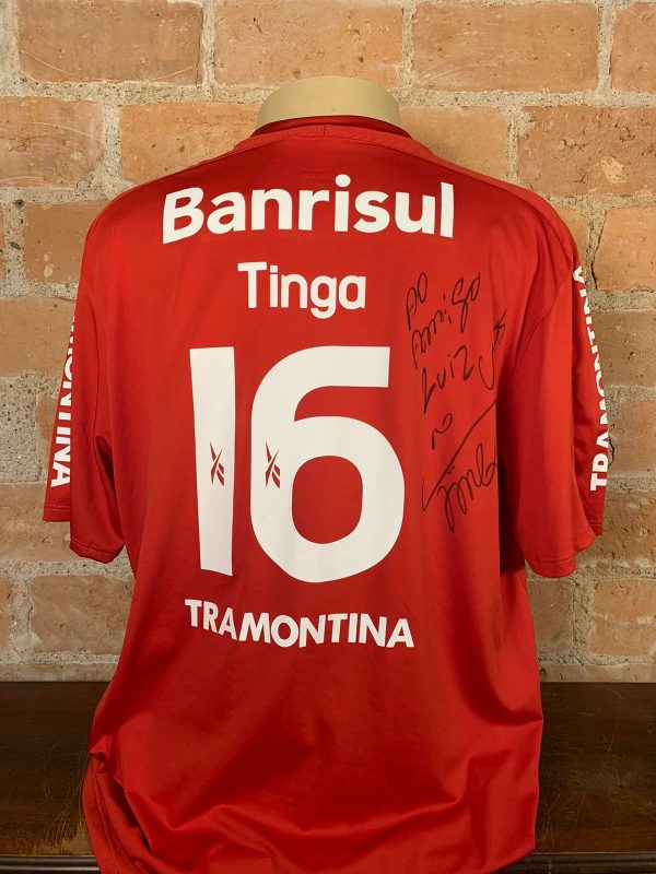 Camisa Internacional Reebok 2010 Libertadores da América Tinga autografada - Imagem 2
