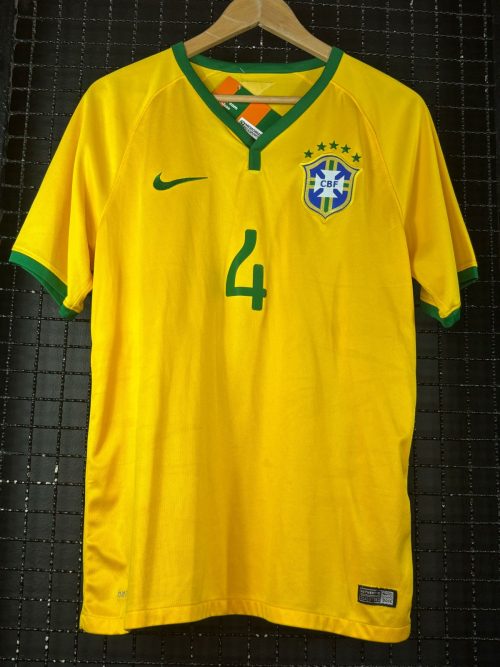 Camisa Brasil Nike 2014 David Luiz amarela